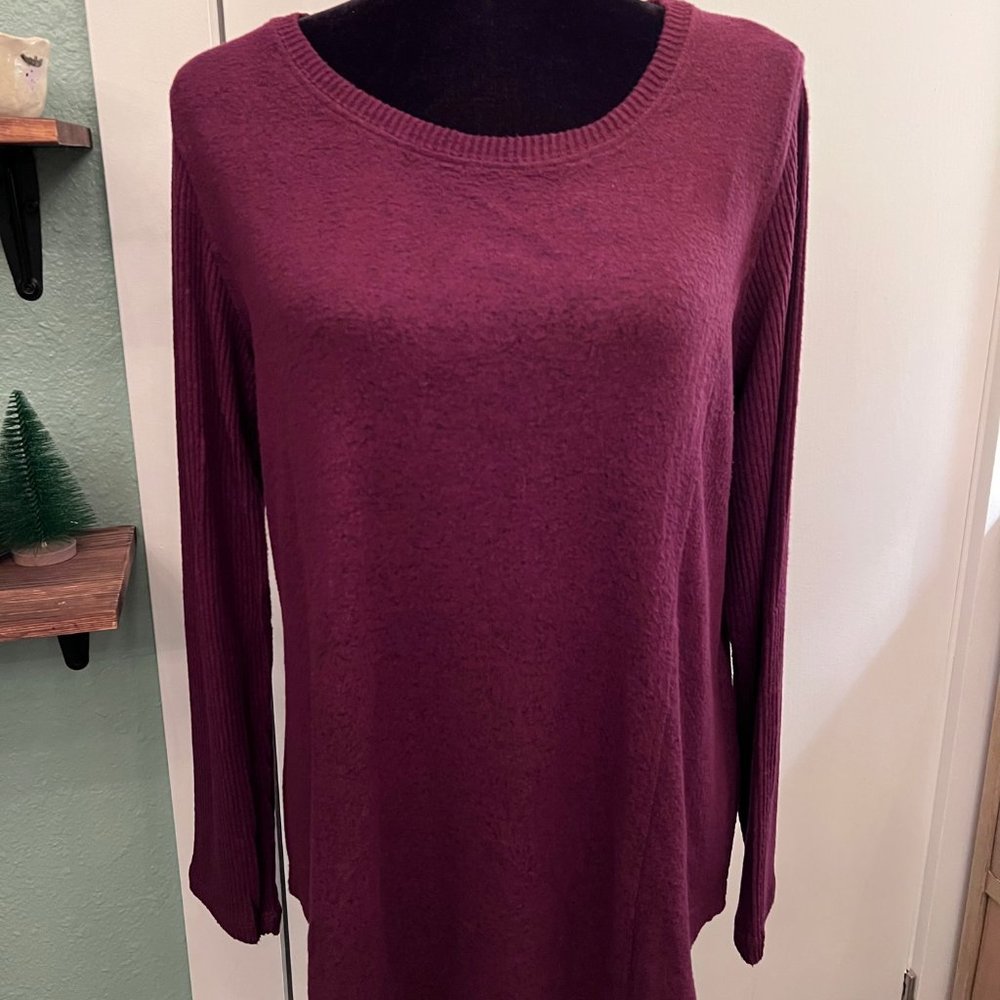 Mix by 41 Hawthorne Burgundy Scoop Neck Sweater